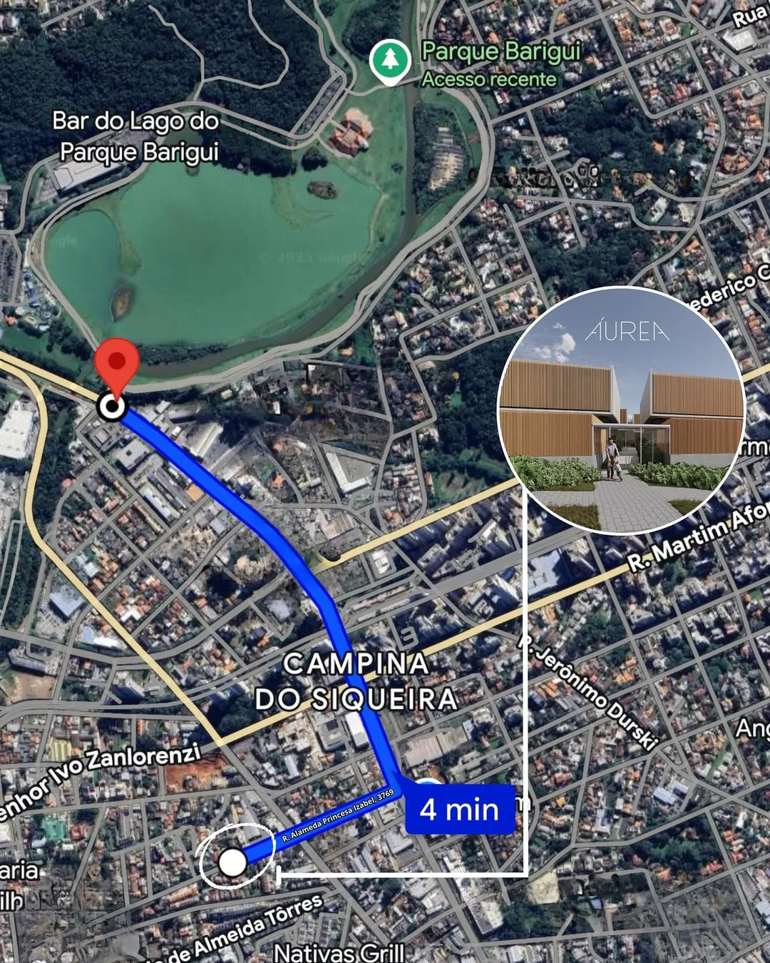 Áurea - Mapa de localização